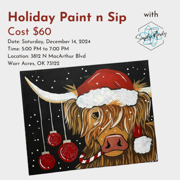 Holiday Cow Paint n Sip